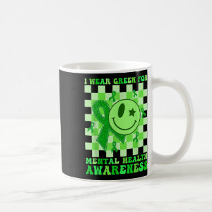 Retro Ich trage Grün für das Bewusstsein für psych Kaffeetasse