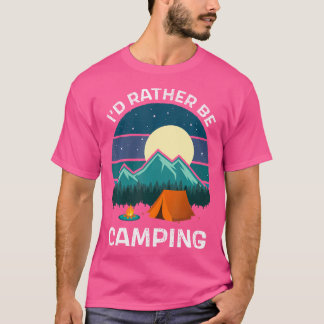 Retro Ich wäre eher Camping Wandern Camping Männer T-Shirt
