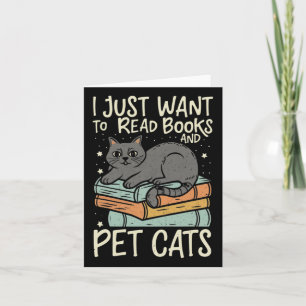 Retro Ich Wollte nur, Bücher zu lesen und Katzen K Karte
