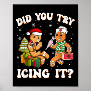 Retro Icu Nurse Weihnachts-Lebkuchen Haben Sie ver Poster