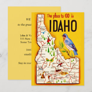 Retro-Idaho-Karte Umzugsankündigung