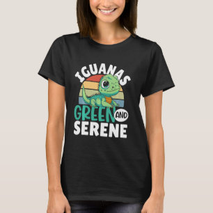 Retro Iguanas Grün und Seren Reptile Pet Vintag T-Shirt