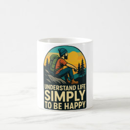 Retro-Illustration für Abenteuer-Wanderungen Kaffeetasse