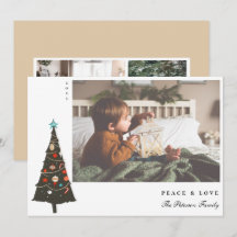 Retro Illustrierter Weihnachtsbaum Modern