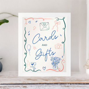 Retro-illustriertes Brautparty mit französischem r Poster