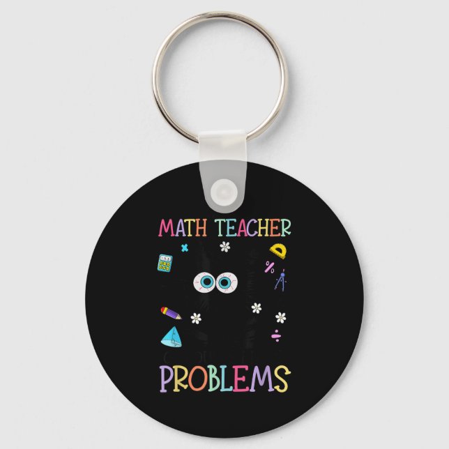 Retro I'm A Math Teacher Of Course I Have Problems Schlüsselanhänger (Vorderseite)