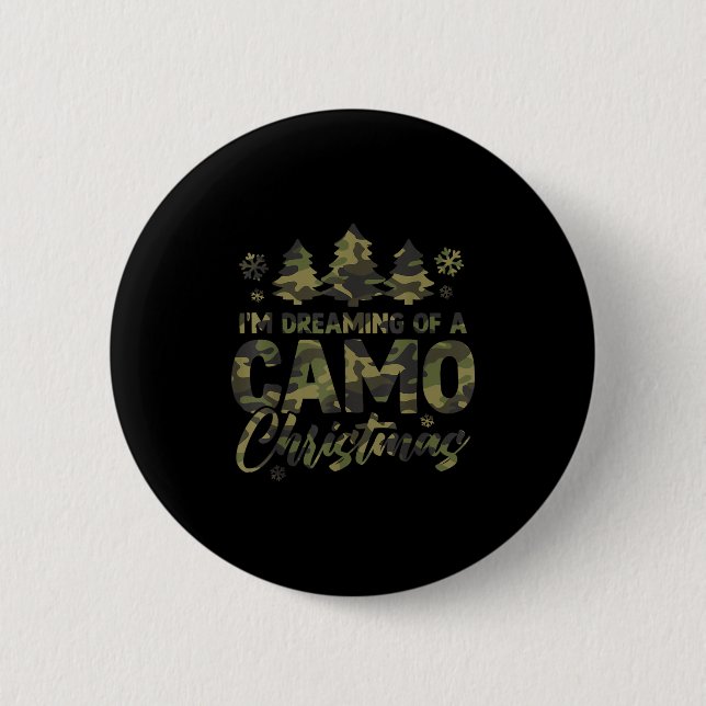 Retro I'm Dreaming Of A Camo Christmas Camouflage  Button (Vorderseite)