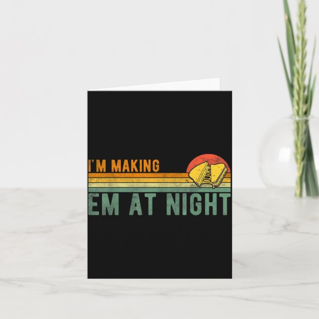 Retro Im Making Em At Night Cheese Sandwich Funny  Karte (Vorderseite)