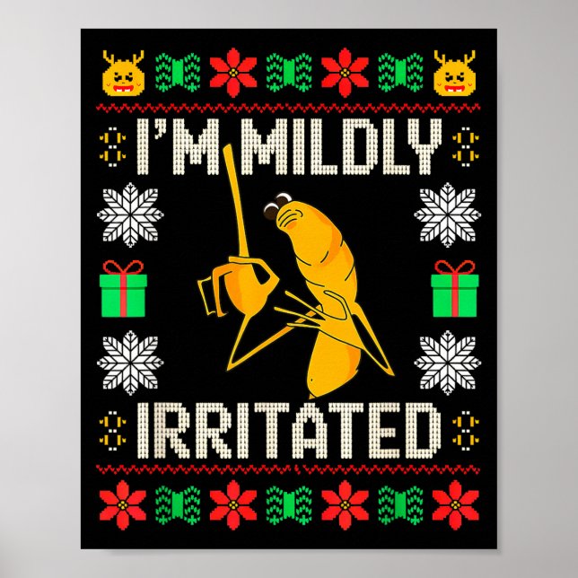 Retro I'm Mildly Irritated Marcus The Worm Christm Poster (Vorne)