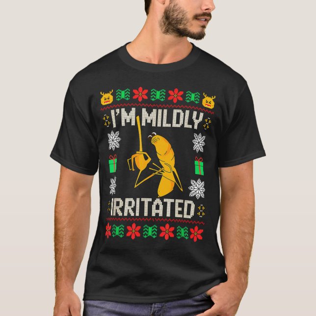 Retro I'm Mildly Irritated Marcus The Worm Christm T-Shirt (Vorderseite)