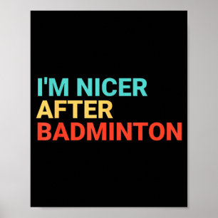 Retro Im Netteren nach Badminton Liebhaber Lustig Poster