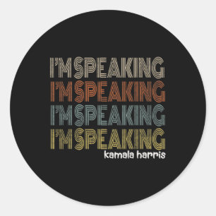 Retro I'm Speaking Kamala Harris Joe Biden 2020 Gi Runder Aufkleber