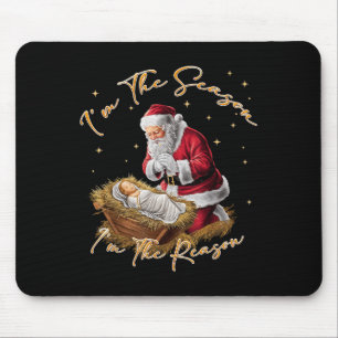 Retro im the Season im the Reason Santa Religious Mousepad