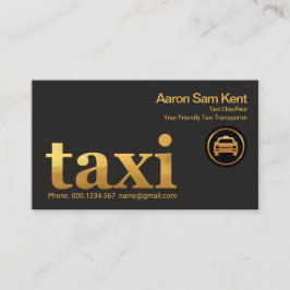 Retro Imitate Gold Taxi Signage Taxi Transport Visitenkarte
