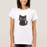Retro-Imitate in Kreuzstich-Pixelart Schwarze Katz