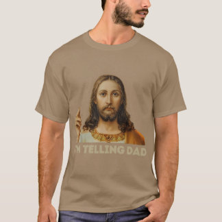 Retro-Imitator-Vater Lustig Religiös Christlich Je T-Shirt