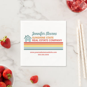 Retro-Immobilienunternehmen Open House-Marketing Serviette