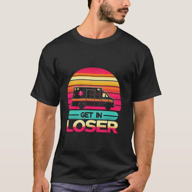 Retro in Loser Funny AMR Krankenpflege EMS EMT Par T-Shirt (Vorderseite)