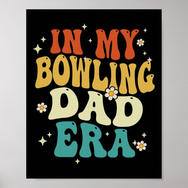 Retro in meiner Bowling-Vater-Ära Lustiger Bowling Poster (Vorne)