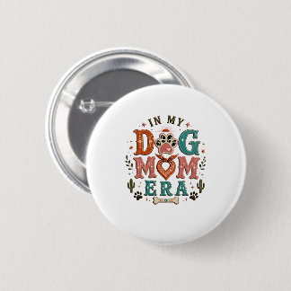 Retro-In-meiner-Hundemutter-Ära-Damen-T-Shirt Button