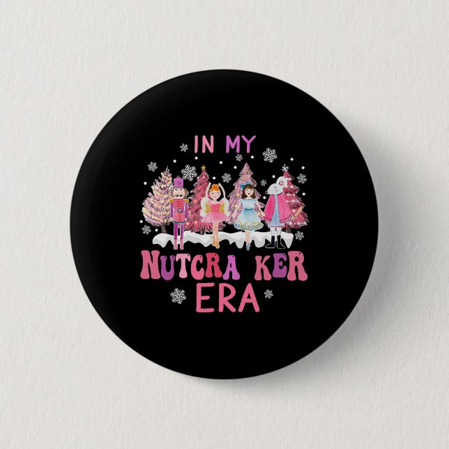 Retro in meiner Nutcracker Mama Era Christmas Nutc Button (Vorderseite)