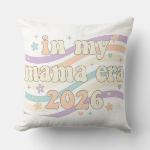 Retro In My Mama Era 2026 Pastell-Farben Groovy Mu Kissen