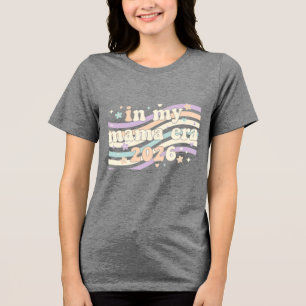 Retro In My Mama Era 2026 Pastell-Farben Groovy Mu Tri-Blend Shirt