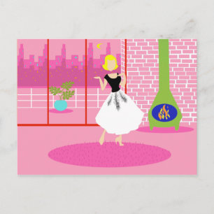 Retro In the Pink Postkarte