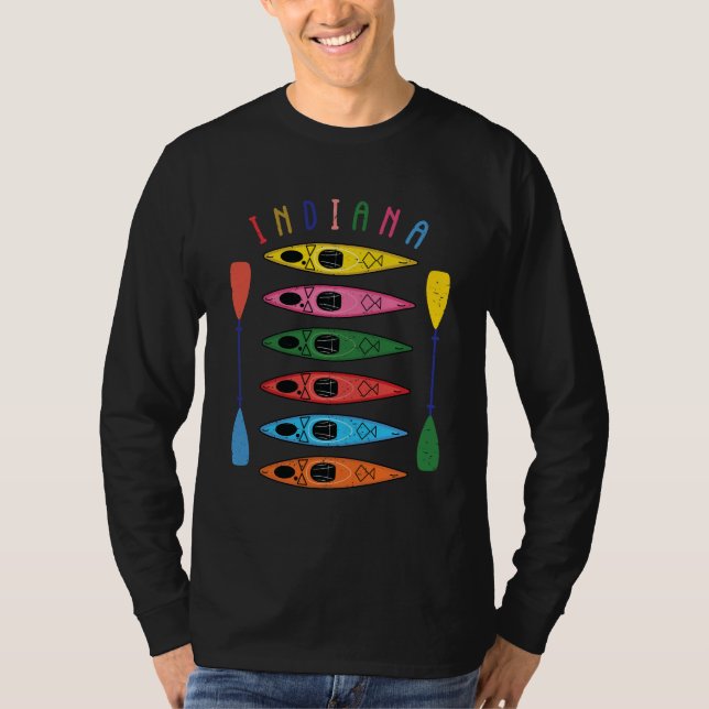Retro Indiana Kayaking T-Shirt (Vorderseite)