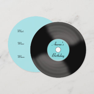 Retro-individuelle Vinyl-Schallplatten-Geburtstags Einladung