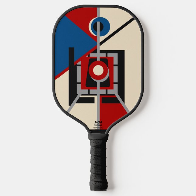 Retro Industrial Deco Geometric Art Pickleball Schläger (Vorderseite)