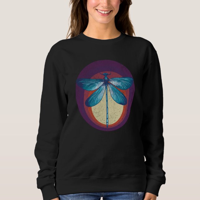 Retro Insect Dragonfly Sunset Bug garden Dragonfli Sweatshirt (Vorderseite)