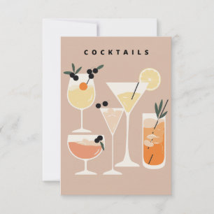Retro inspiriert Cocktail Dankkarten Dankeskarte