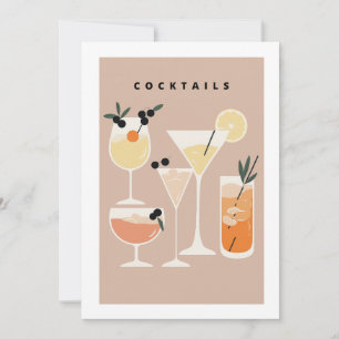 Retro-inspiriert Cocktail-Party Einladung