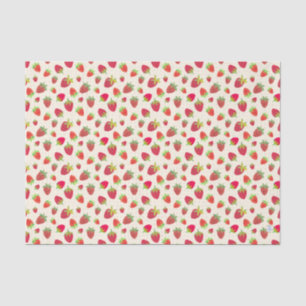 Retro-Inspiriert handIllustrierte Chic-Erdbeere Seidenpapier