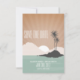 Retro Inspiriert Island Beach Hochzeit Save the Da Date