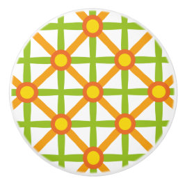 Retro-Inspiriert orangefarbenes, gelbes Muster Keramikknauf