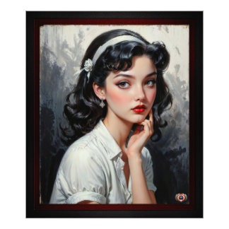 Retro Inspiriert Portrait von nachdenklicher junge Fotodruck