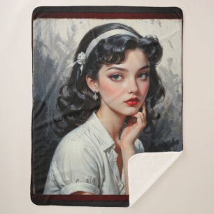 Retro Inspiriert Portrait von nachdenklicher junge Sherpadecke