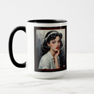 Retro Inspiriert Portrait von nachdenklicher junge Tasse