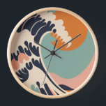 Retro inspiriert The Great Wave Off Kanagawa Uhr<br><div class="desc">Sowohl Retro- als auch moderne Design-Elemente werden verwendet, um eine einzigartige und auffällige The Great Wave off Kanagawa Uhr zu schaffen. Minimalistisch, einfach und elegant.</div>