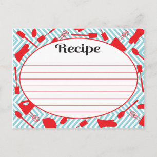 Retro-inspirierte Küchenutensilien Rezeptkarten Postkarte