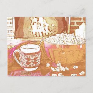 Retro-inspirierter festlicher Feiertagsbecher und Postkarte