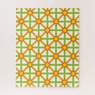 Retro-inspiriertes Orange-Grün und Gelb-Muster Puzzle