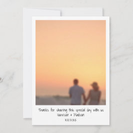 Retro Instant Foto Namen Hochzeit Danke Karte