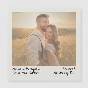 Retro-Instant-Kamera-Foto Save-the-Date-Magnet Magnetkarte