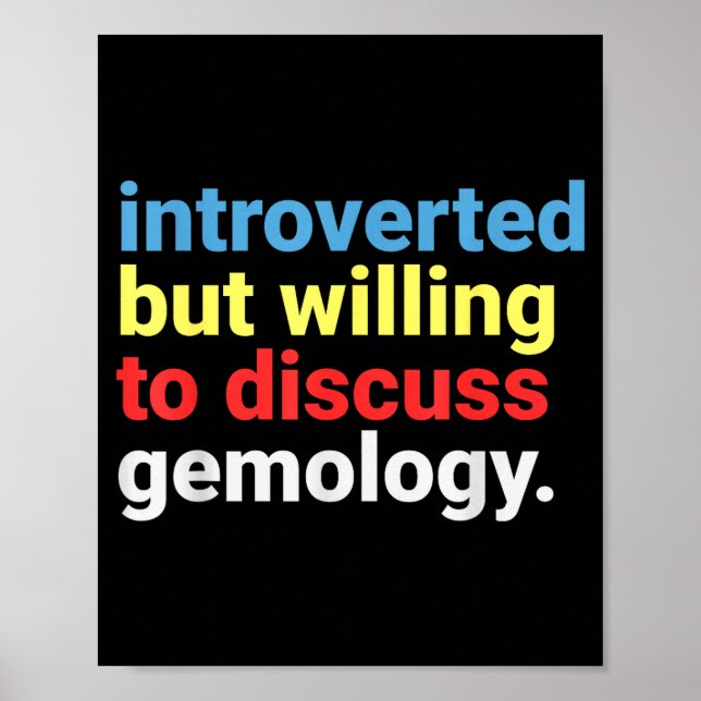 Retro Introverted But Gemology Lover Funny  Poster (Vorne)
