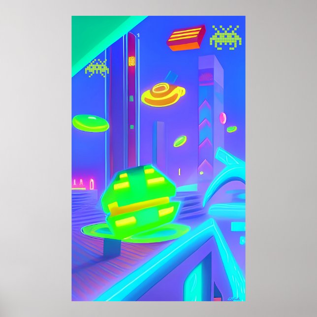 Retro Invasion Futurismus Poster (Vorne)