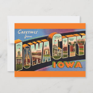 Retro Iowa City  Postkarte