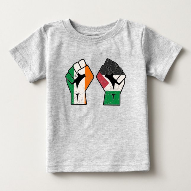 Retro Ireland Palestina Solidarity Fist Revolution Baby T-shirt (Vorderseite)
